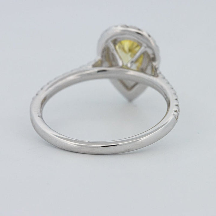 1 CT Fancy Yellow Pear - Shape Halo Pavé Solitaire (LG) - ZIZOV DIAMONDS