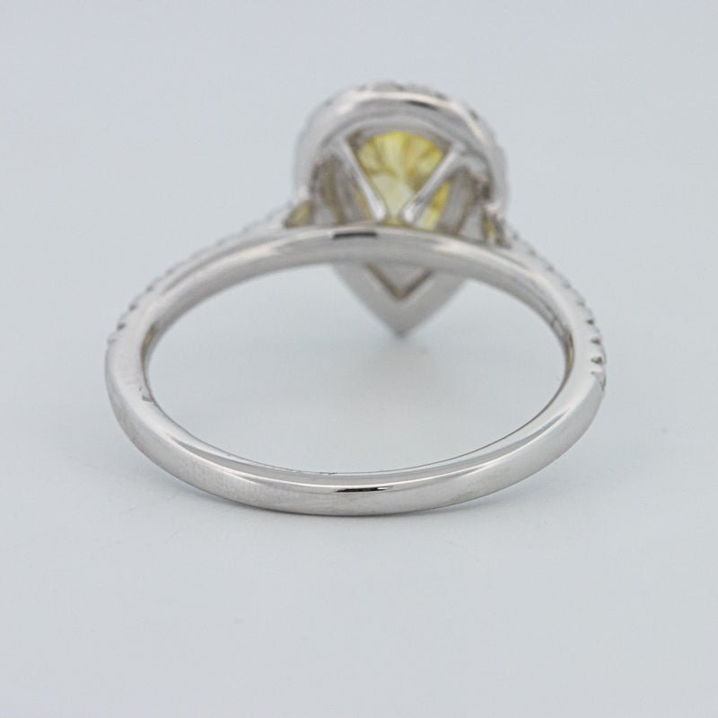 1 CT Fancy Yellow Pear - Shape Halo Pavé Solitaire (LG) - ZIZOV DIAMONDS
