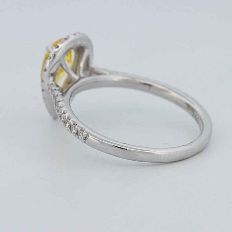 1 CT Fancy Yellow Pear - Shape Halo Pavé Solitaire (LG) - ZIZOV DIAMONDS