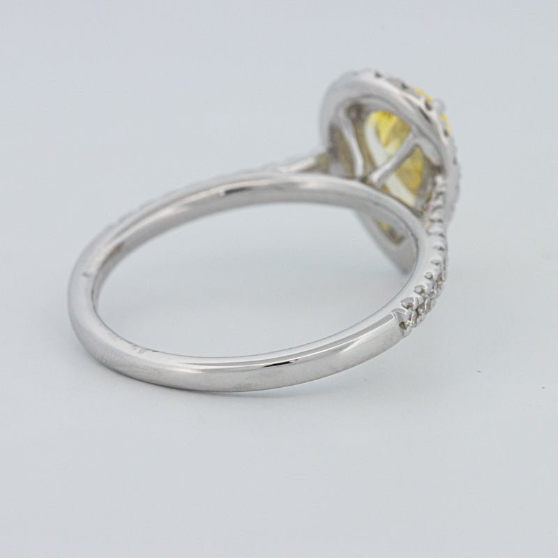1 CT Fancy Yellow Pear - Shape Halo Pavé Solitaire (LG) - ZIZOV DIAMONDS