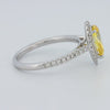 1 CT Fancy Yellow Pear - Shape Halo Pavé Solitaire (LG) - ZIZOV DIAMONDS
