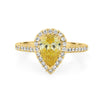 1 CT Fancy Yellow Pear - Shape Halo Pavé Solitaire (LG) - ZIZOV DIAMONDS