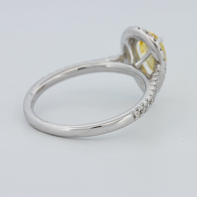 1 CT Fancy Yellow Pear - Shape Halo Pavé Solitaire (LG) - ZIZOV DIAMONDS