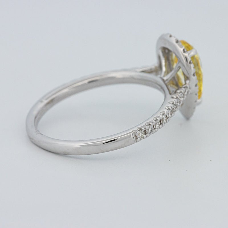 1 CT Fancy Yellow Pear - Shape Halo Pavé Solitaire (LG) - ZIZOV DIAMONDS