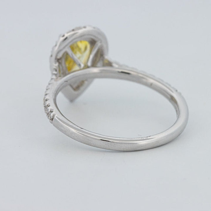1 CT Fancy Yellow Pear - Shape Halo Pavé Solitaire (LG) - ZIZOV DIAMONDS