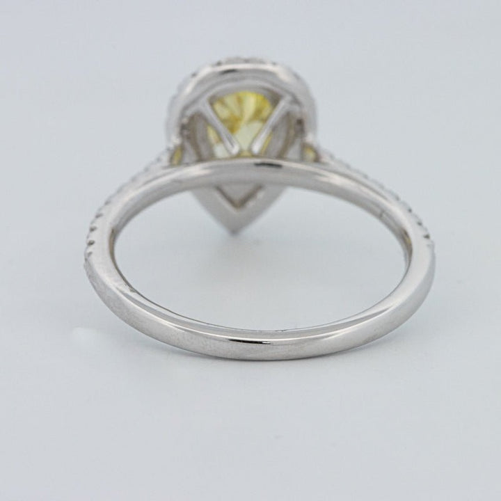 1 CT Fancy Yellow Pear - Shape Halo Pavé Solitaire (LG) - ZIZOV DIAMONDS