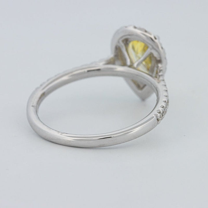 1 CT Fancy Yellow Pear - Shape Halo Pavé Solitaire (LG) - ZIZOV DIAMONDS