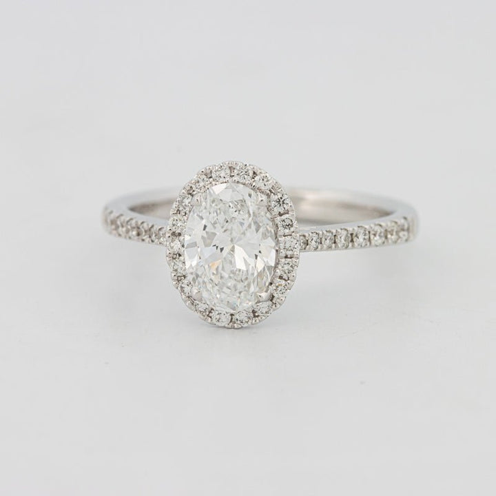 1 CT Oval Cut Halo Pavé Solitaire (LG) - ZIZOV DIAMONDS