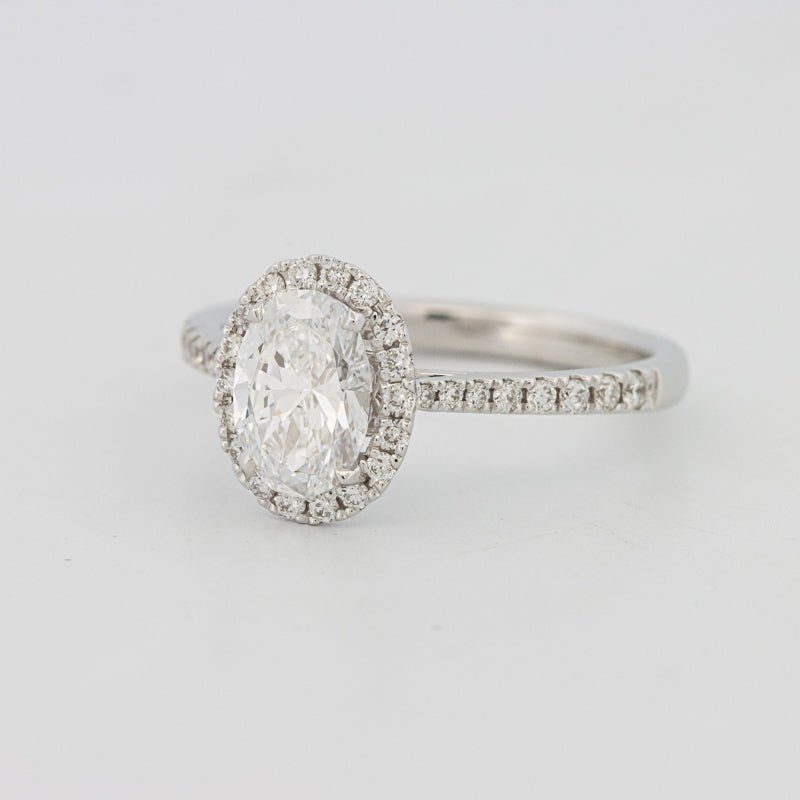 1 CT Oval Cut Halo Pavé Solitaire (LG) - ZIZOV DIAMONDS