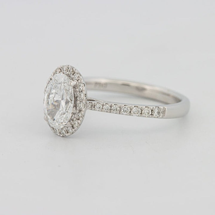 1 CT Oval Cut Halo Pavé Solitaire (LG) - ZIZOV DIAMONDS