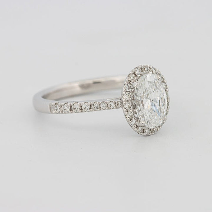 1 CT Oval Cut Halo Pavé Solitaire (LG) - ZIZOV DIAMONDS