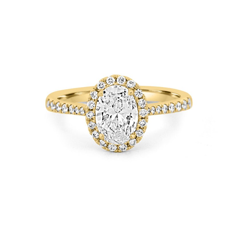 1 CT Oval Cut Halo Pavé Solitaire (LG) - ZIZOV DIAMONDS