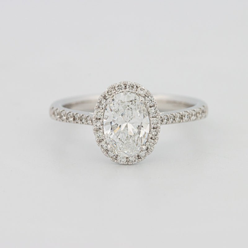 1 CT Oval Cut Halo Pavé Solitaire (LG) - ZIZOV DIAMONDS