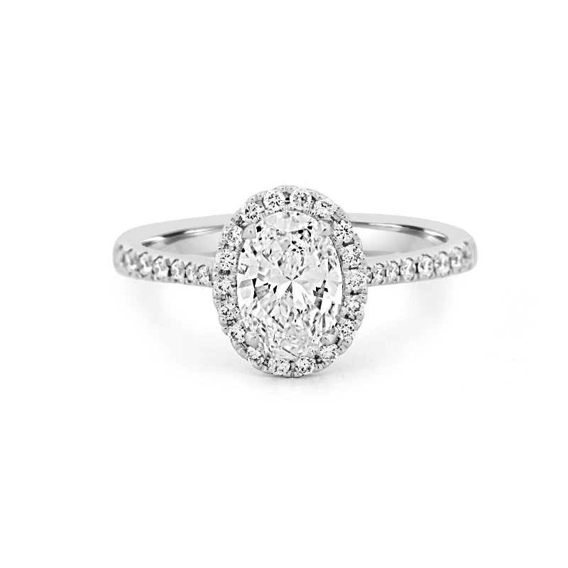 1 CT Oval Cut Halo Pavé Solitaire (LG) - ZIZOV DIAMONDS