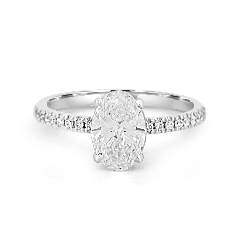 1 CT Oval Cut Solitaire Pavé (LG) - ZIZOV DIAMONDS