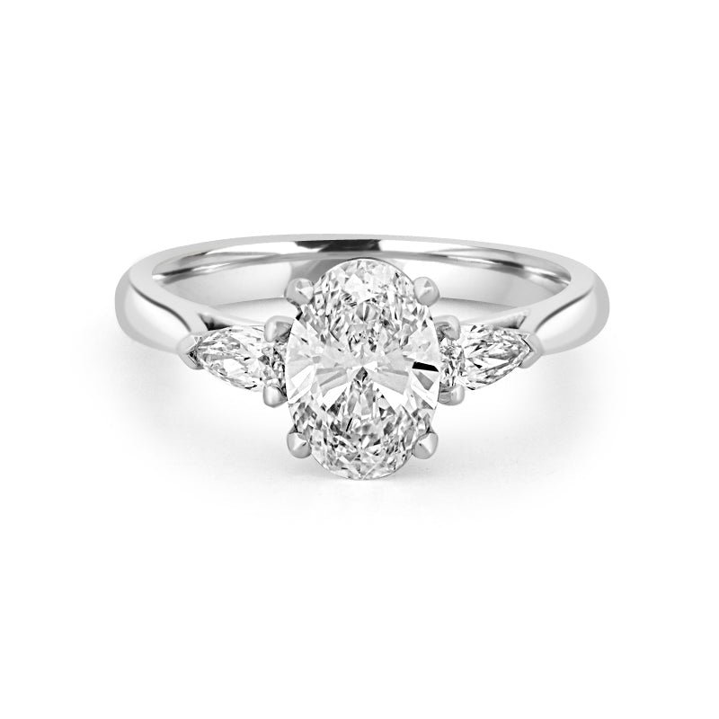 1 CT Oval Cut Trilogy Solitaire (LG) - ZIZOV DIAMONDS
