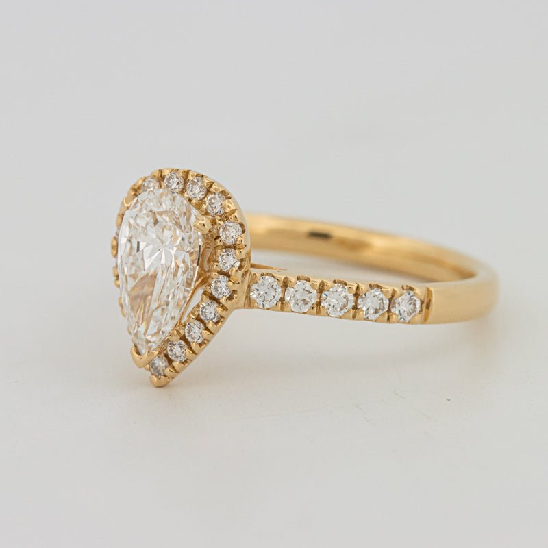 1 CT Pear - shape Halo Pavé Solitaire (LG) - ZIZOV DIAMONDS