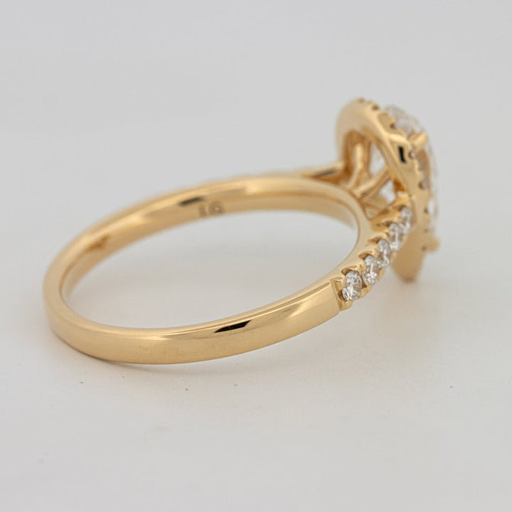 1 CT Pear - shape Halo Pavé Solitaire (LG) - ZIZOV DIAMONDS