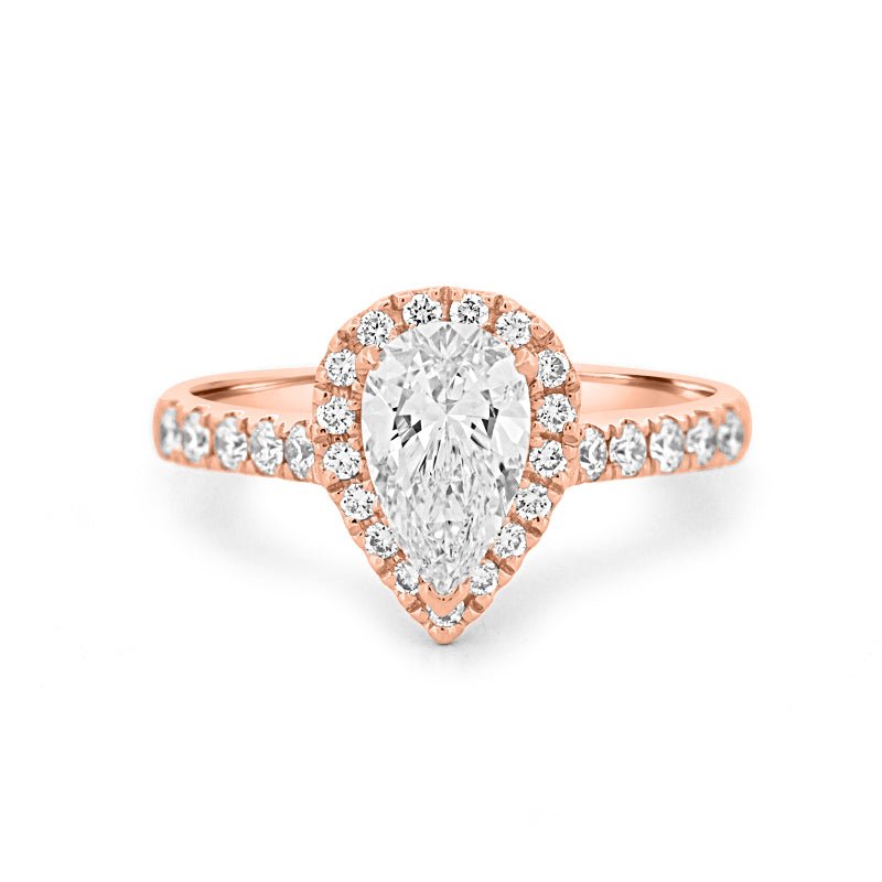 1 CT Pear - shape Halo Pavé Solitaire (LG) - ZIZOV DIAMONDS