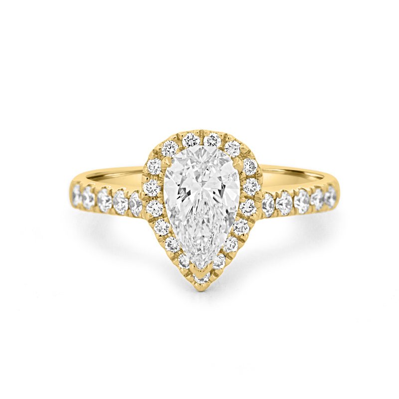 1 CT Pear - shape Halo Pavé Solitaire (LG) - ZIZOV DIAMONDS