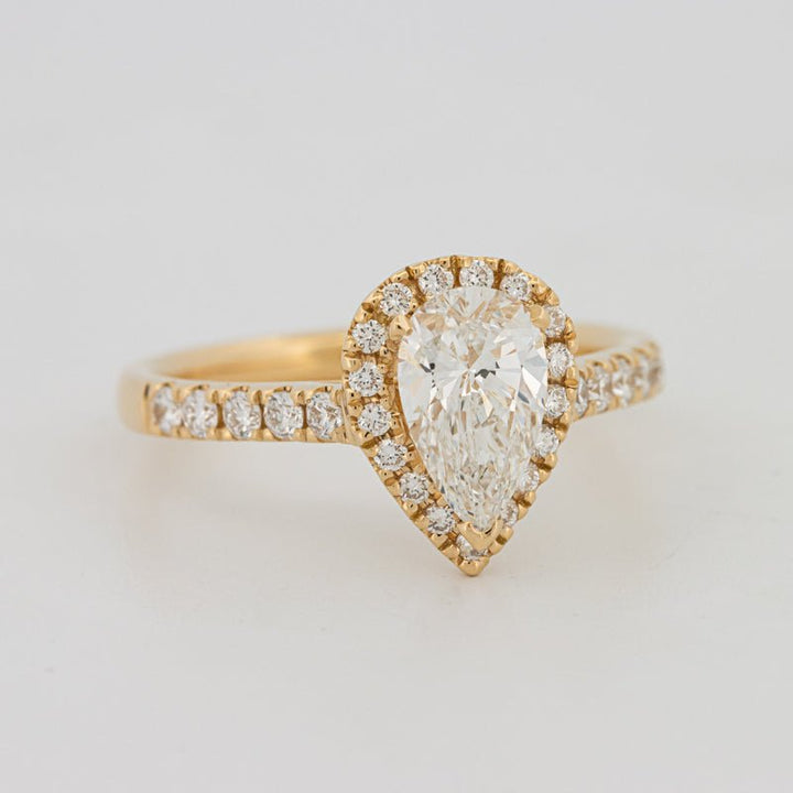 1 CT Pear - shape Halo Pavé Solitaire (LG) - ZIZOV DIAMONDS