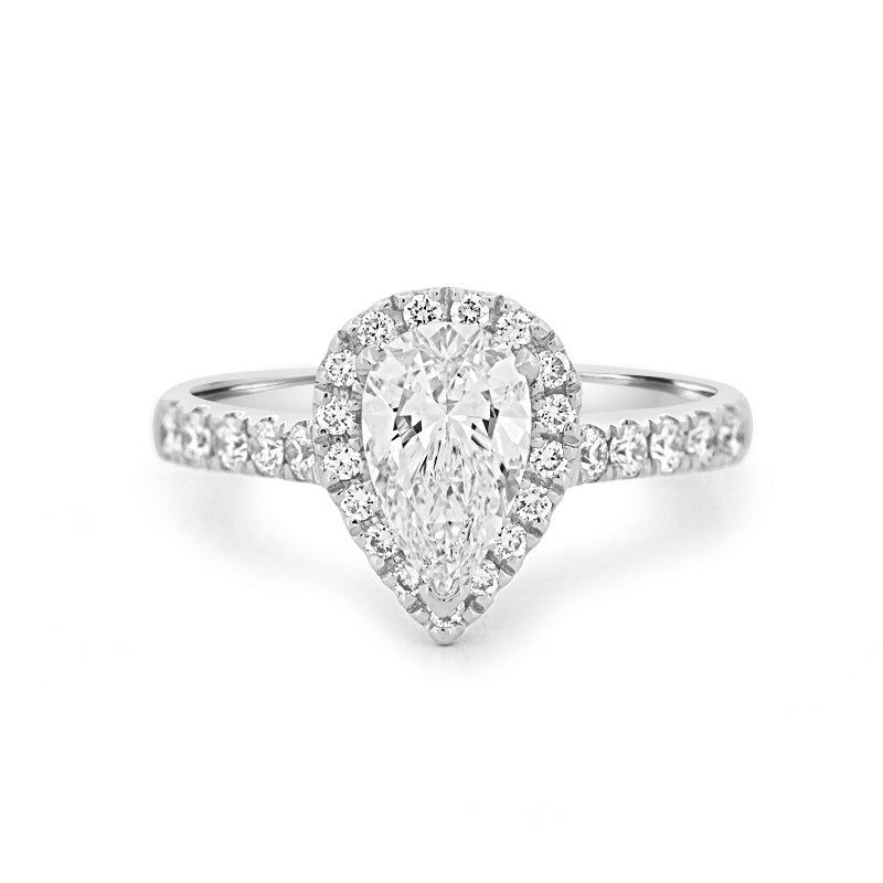1 CT Pear - shape Halo Pavé Solitaire (LG) - ZIZOV DIAMONDS