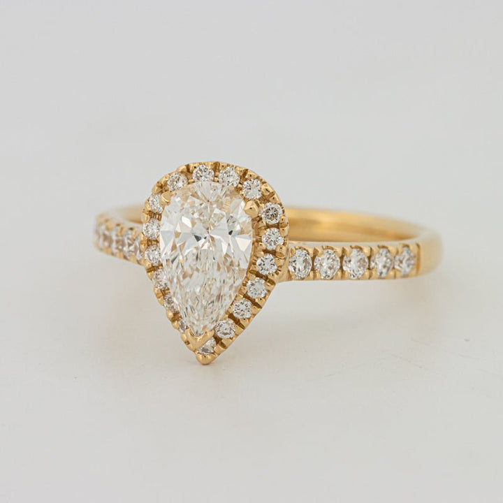 1 CT Pear - shape Halo Pavé Solitaire (LG) - ZIZOV DIAMONDS