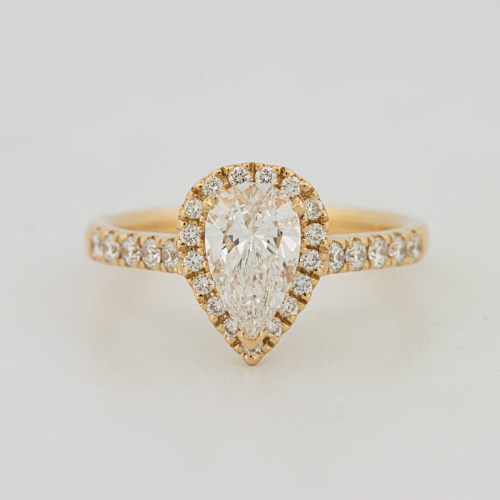 1 CT Pear - shape Halo Pavé Solitaire (LG) - ZIZOV DIAMONDS