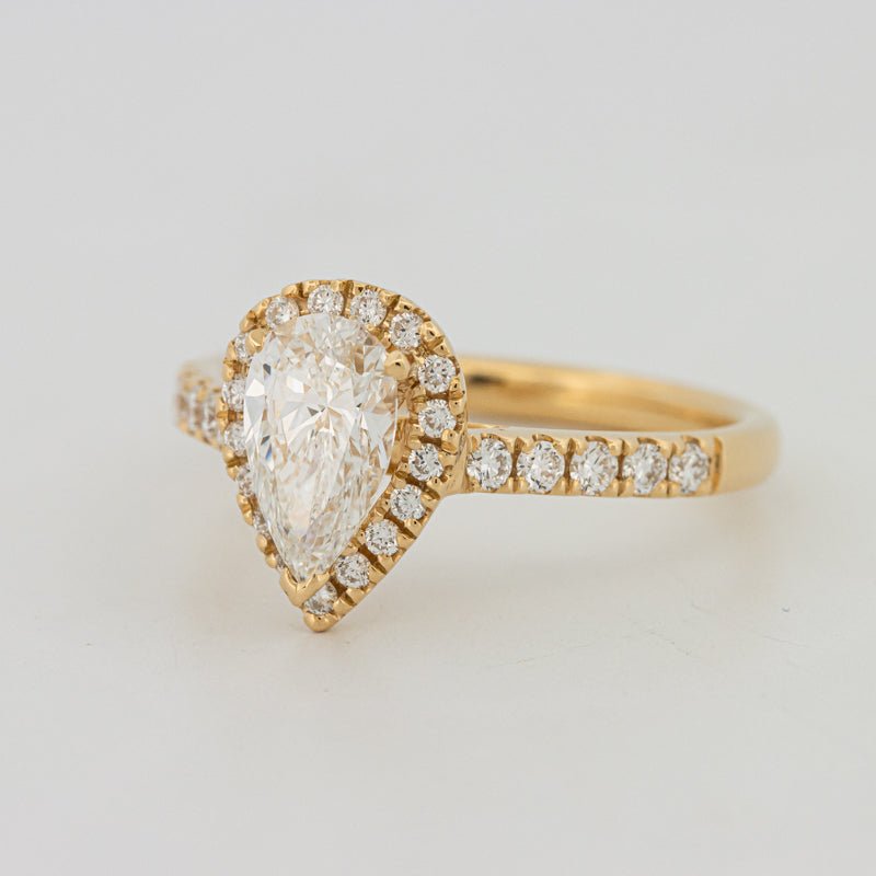 1 CT Pear - shape Halo Pavé Solitaire (LG) - ZIZOV DIAMONDS
