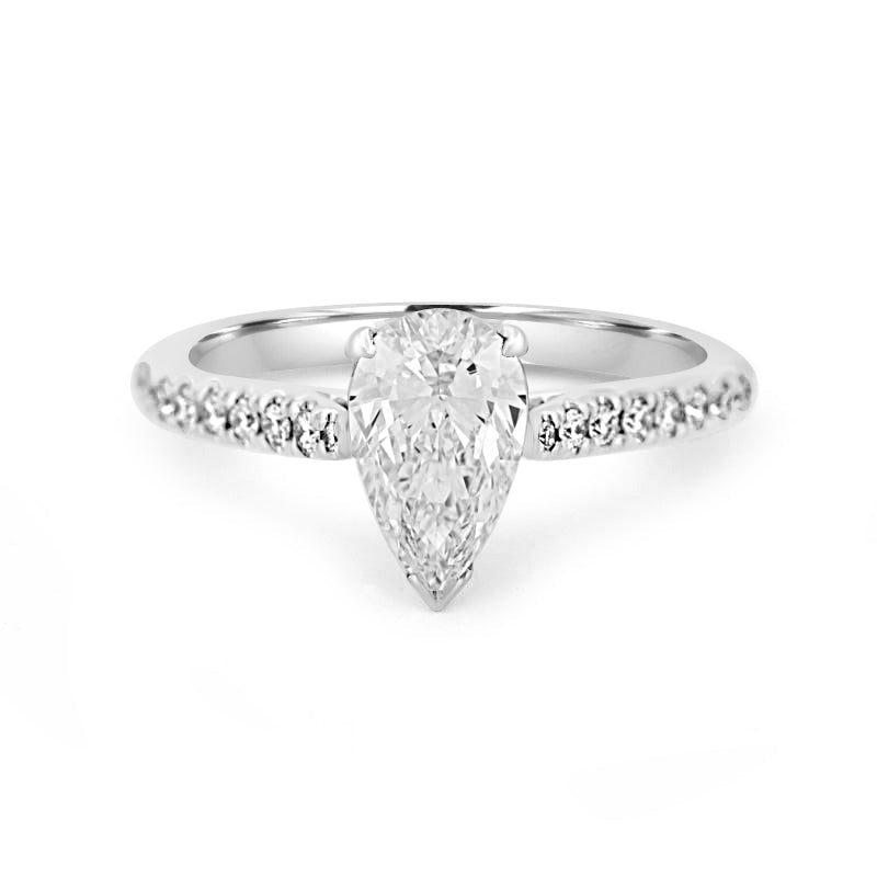 1 CT Pear - shape Pavé Solitaire (LG) - ZIZOV DIAMONDS