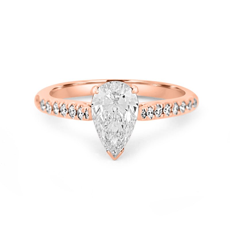 1 CT Pear - shape Pavé Solitaire (LG) - ZIZOV DIAMONDS