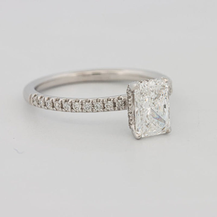1 CT Radiant Cut Under - Halo Pavé Solitaire (LG) - ZIZOV DIAMONDS