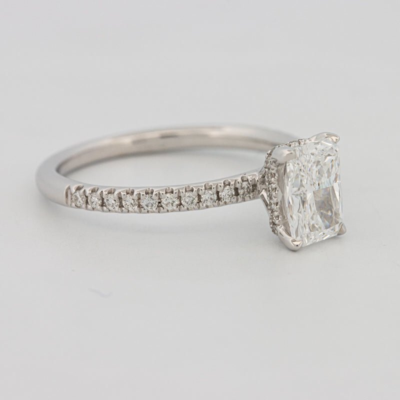 1 CT Radiant Cut Under - Halo Pavé Solitaire (LG) - ZIZOV DIAMONDS