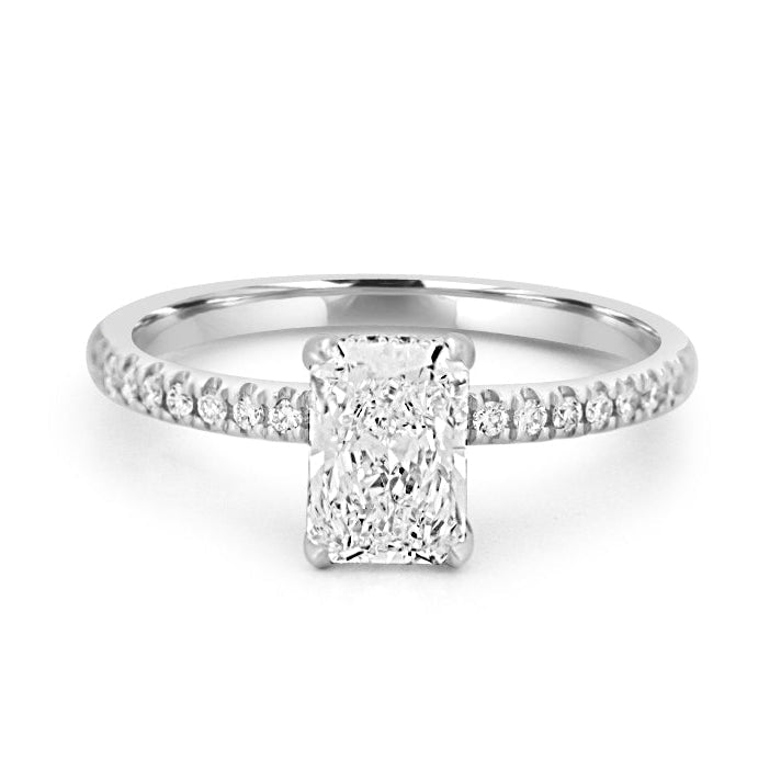 1 CT Radiant Cut Under - Halo Pavé Solitaire (LG) - ZIZOV DIAMONDS
