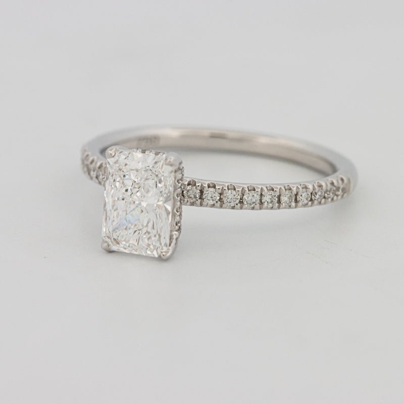 1 CT Radiant Cut Under - Halo Pavé Solitaire (LG) - ZIZOV DIAMONDS