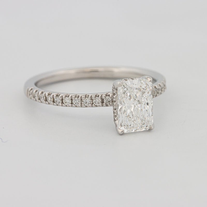 1 CT Radiant Cut Under - Halo Pavé Solitaire (LG) - ZIZOV DIAMONDS