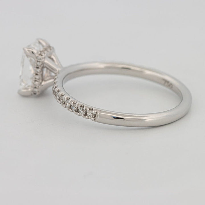 1 CT Radiant Cut Under - Halo Pavé Solitaire (LG) - ZIZOV DIAMONDS