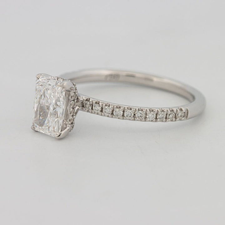 1 CT Radiant Cut Under - Halo Pavé Solitaire (LG) - ZIZOV DIAMONDS