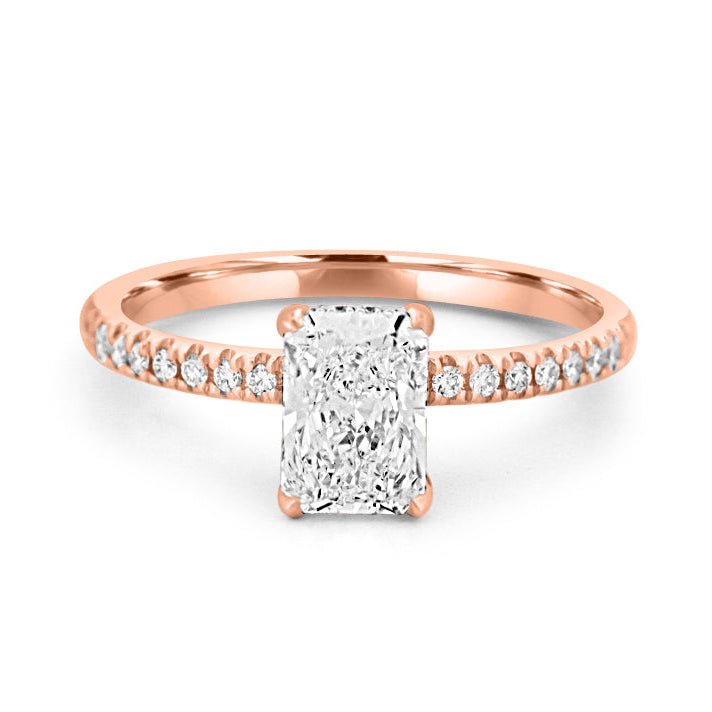 1 CT Radiant Cut Under - Halo Pavé Solitaire (LG) - ZIZOV DIAMONDS