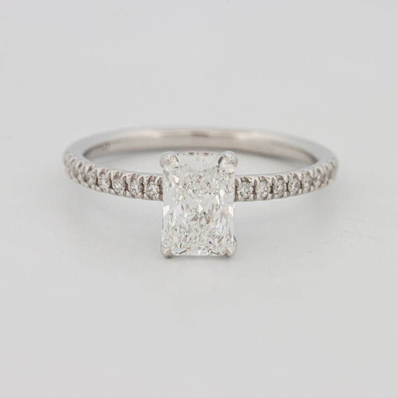 1 CT Radiant Cut Under - Halo Pavé Solitaire (LG) - ZIZOV DIAMONDS