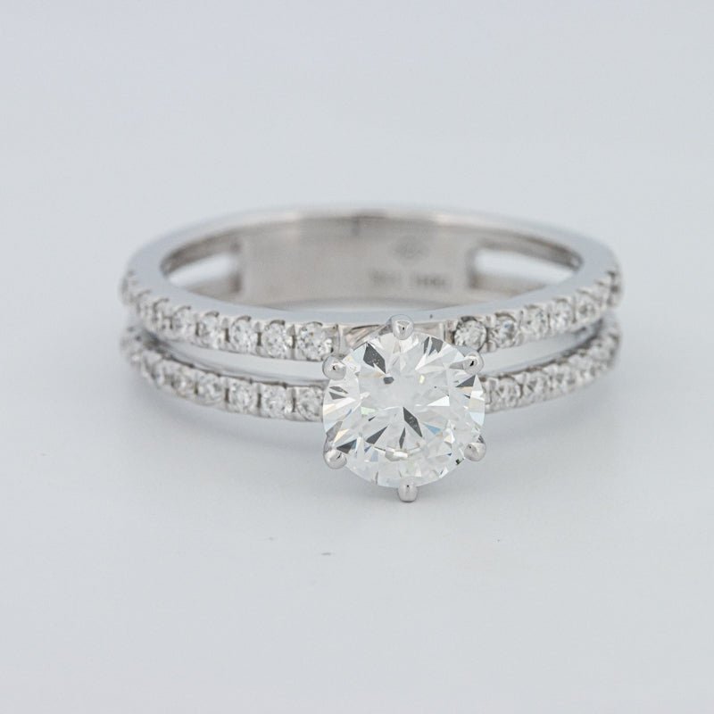 1 CT Round Cut Double Band Pavé Ring (LG) - ZIZOV DIAMONDS
