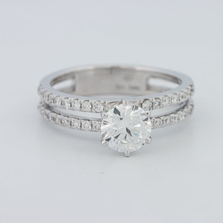 1 CT Round Cut Double Band Pavé Ring (LG) - ZIZOV DIAMONDS