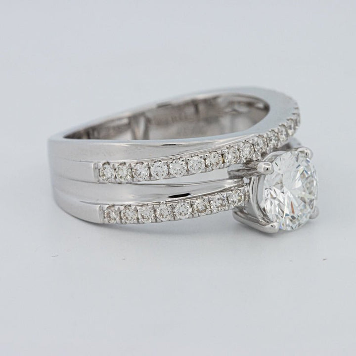 1 CT Round Cut Double Band Pavé Ring (LG) - ZIZOV DIAMONDS