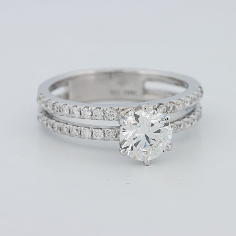 1 CT Round Cut Double Band Pavé Ring (LG) - ZIZOV DIAMONDS