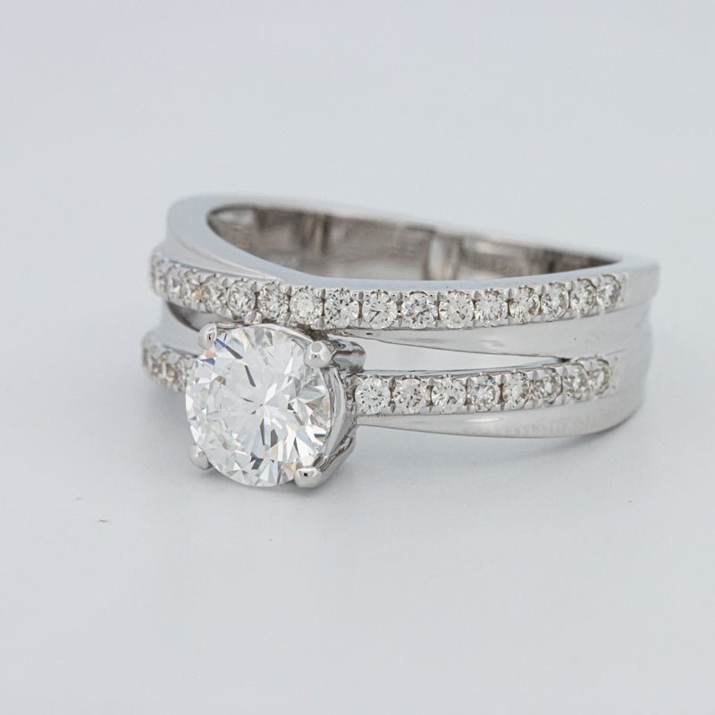 1 CT Round Cut Double Band Pavé Ring (LG) - ZIZOV DIAMONDS