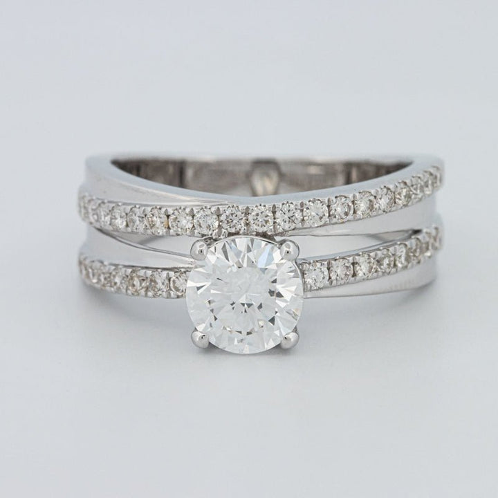 1 CT Round Cut Double Band Pavé Ring (LG) - ZIZOV DIAMONDS