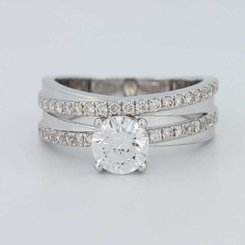 1 CT Round Cut Double Band Pavé Ring (LG) - ZIZOV DIAMONDS