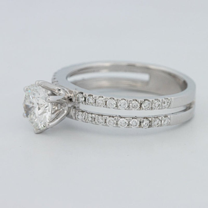 1 CT Round Cut Double Band Pavé Ring (LG) - ZIZOV DIAMONDS