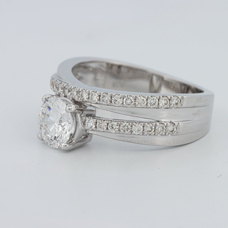 1 CT Round Cut Double Band Pavé Ring (LG) - ZIZOV DIAMONDS