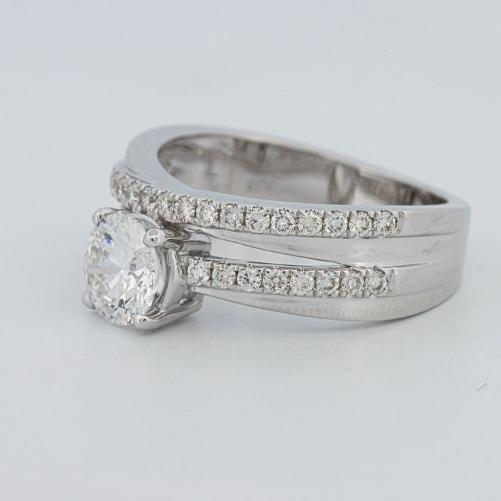 1 CT Round Cut Double Band Pavé Ring (LG) - ZIZOV DIAMONDS